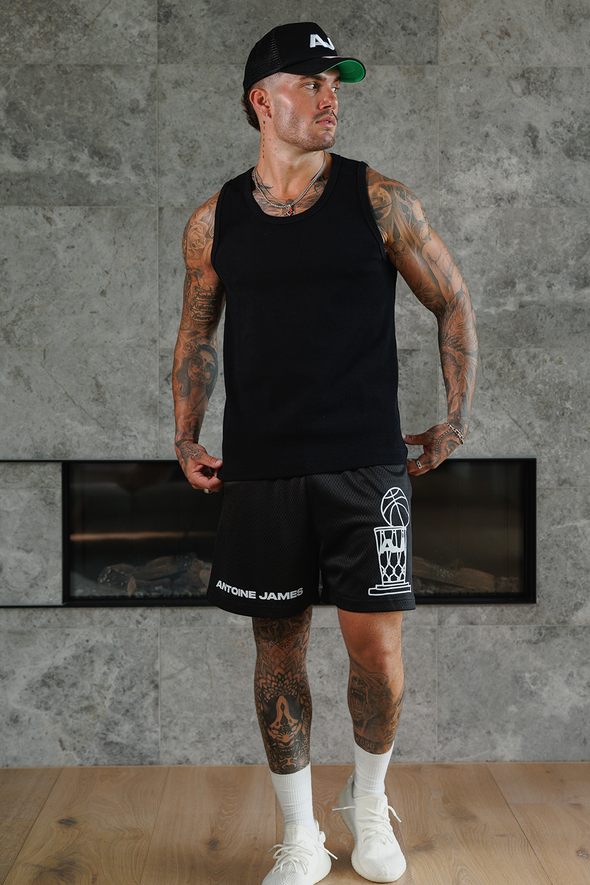 THE CHIP 2.0 - BLK BASKETBALL SHORTS (ONLY S & M - LEFT)